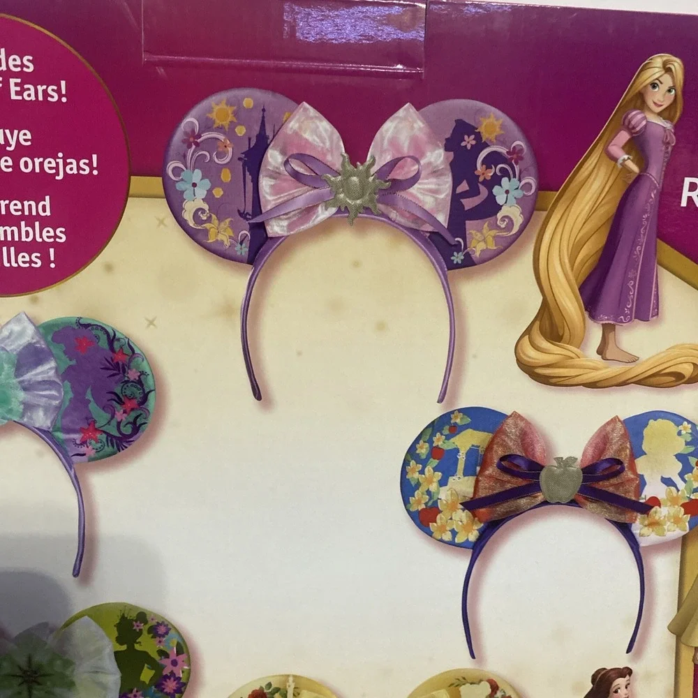 Disney Princess 5 Piece Ear Kit Headbands Ariel Tiana Rapunzel Snow White Belle